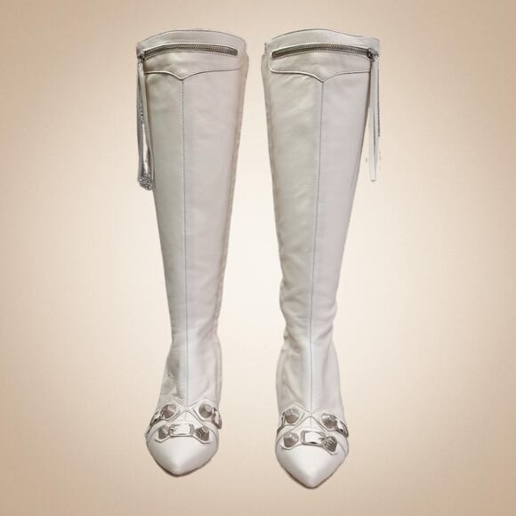 Zigi Ivara White Knee High Women's Boots Narrow Calf Size 36 / US 5.5-6 - Picture 2 of 16